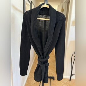 Theory Black Open-Front Sweater